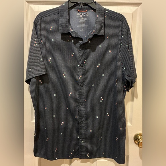 Roark Other - Roark Breathable Stretch Black Geometric Bless Up Mens Short Sleeve Shirt Large